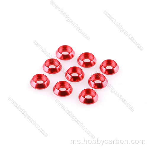 M4 merah anodized aluminium countersunk mesin basuh untuk FPV